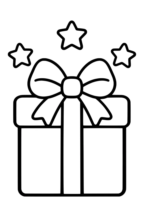 Big Christmas present coloring page
