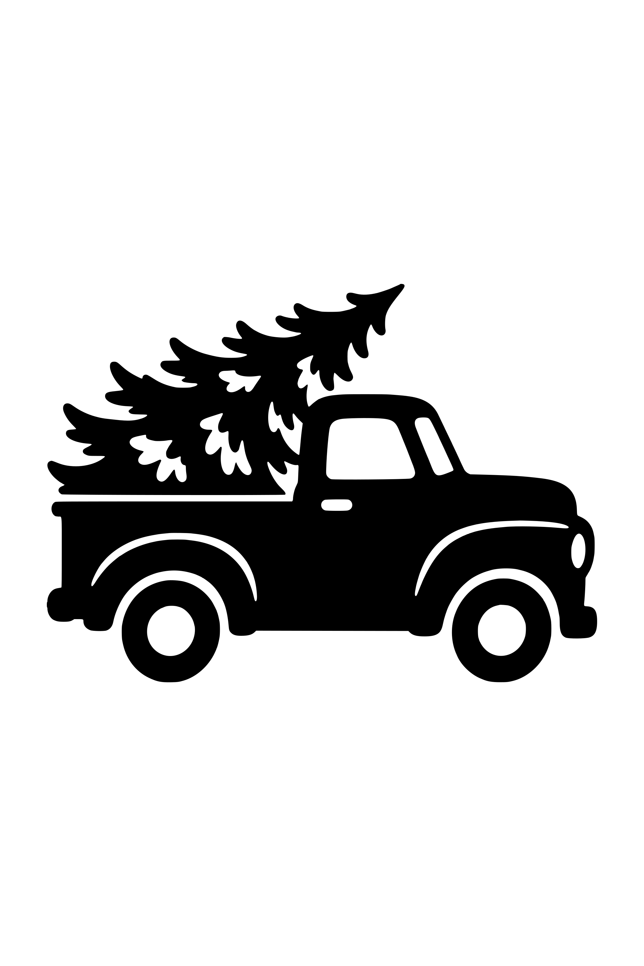 Christmas truck SVG cut file of an old pickup carrying a Christmas tree