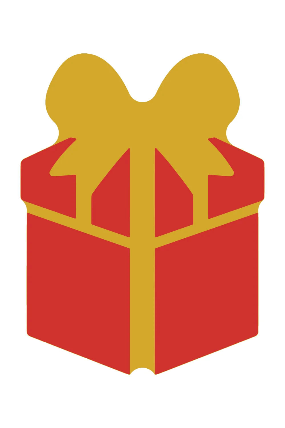 Christmas present layered SVG in gold base and red