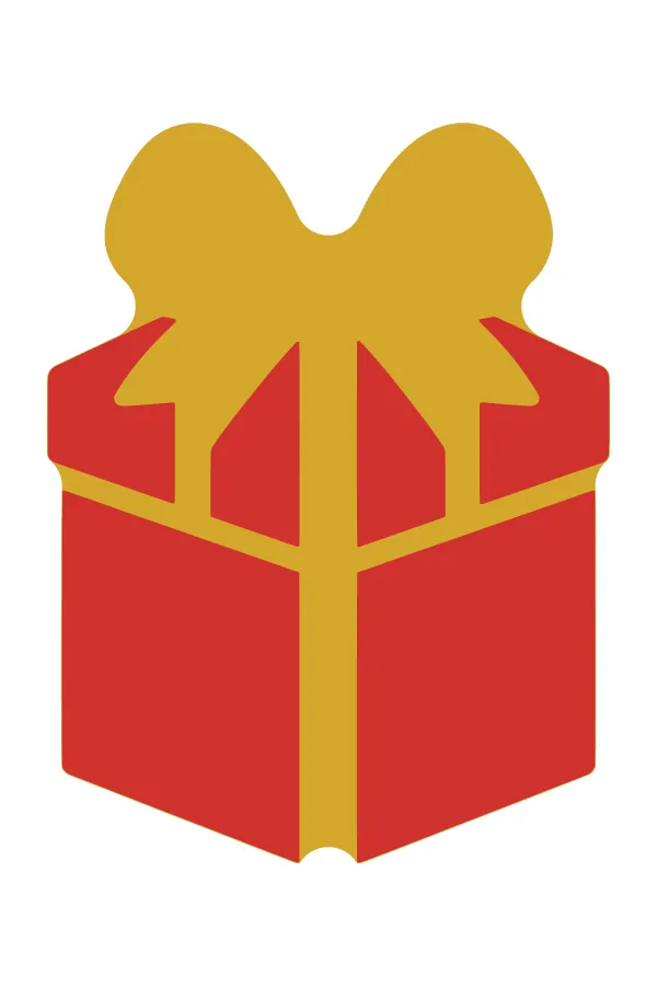 Christmas present layered SVG in gold base and red