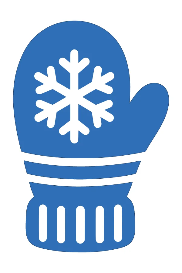 Mitten layered SVG in dark blue base, blue and white