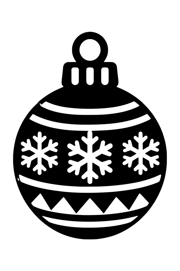 Christmas ornament SVG cut file with snowflake and stripe cutouts