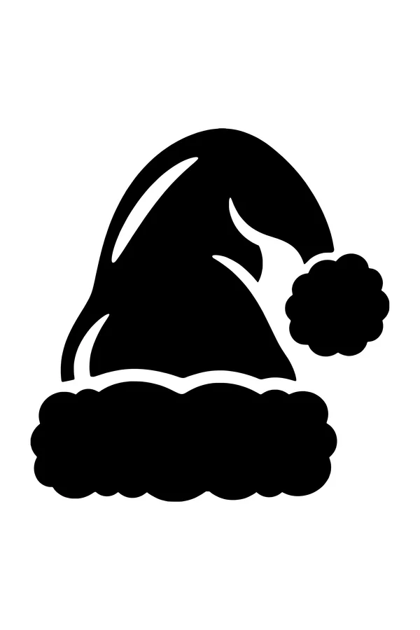 Santa hat SVG cut file with a fluffy pompom and fur brim