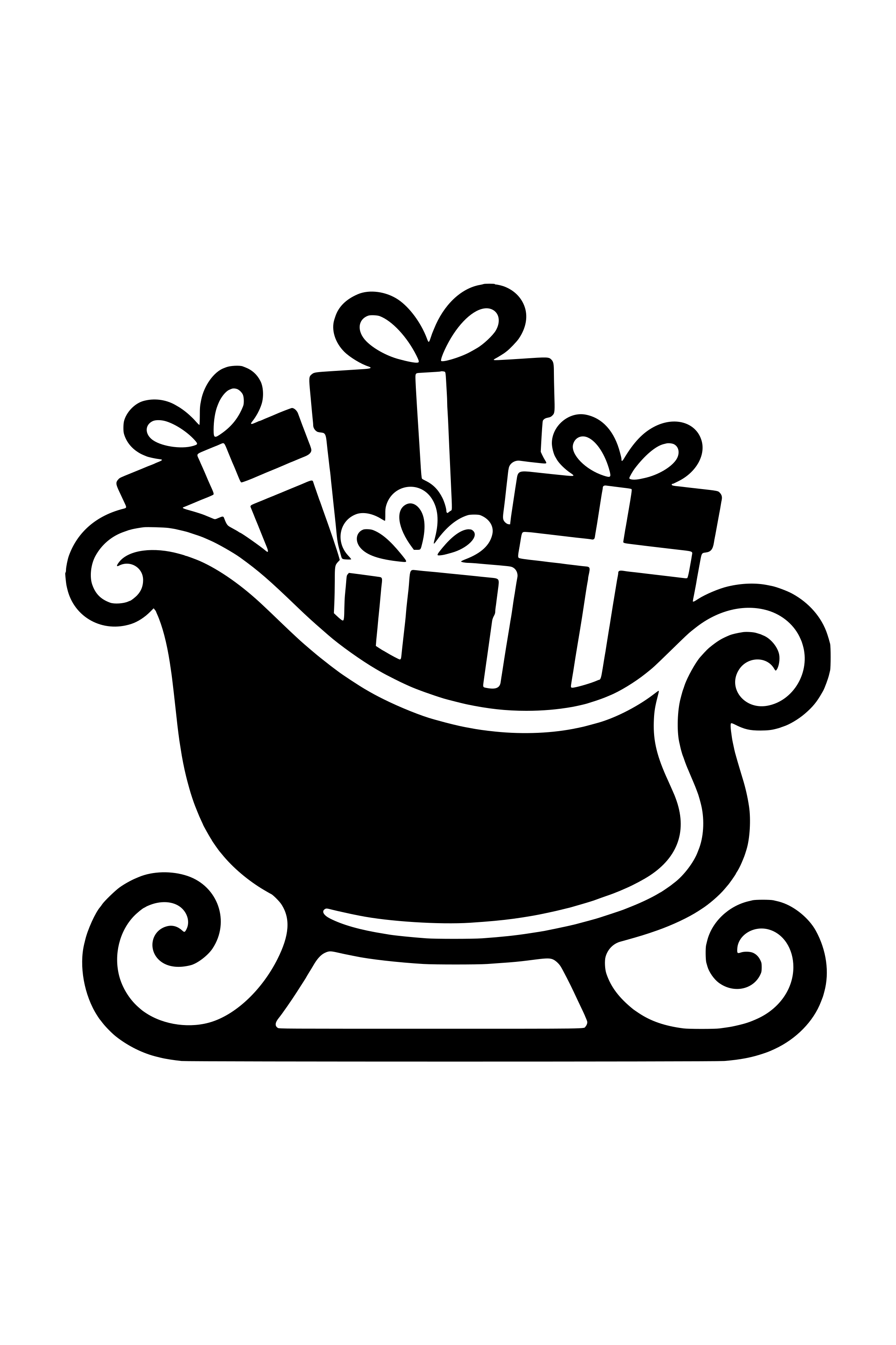 Santa's sleigh SVG cut file with curly runners and a pile of presents