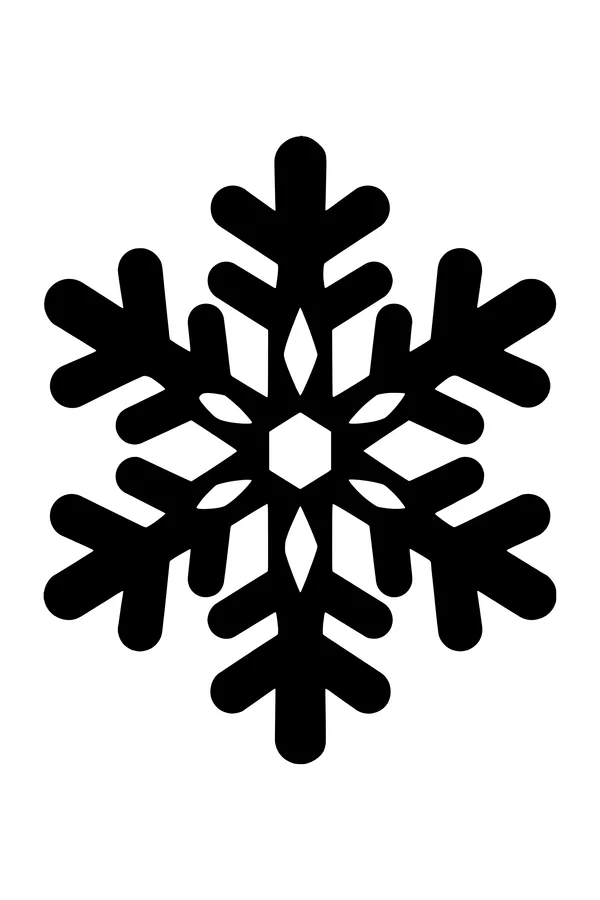 Snowflake SVG cut file with six thick, connected arms