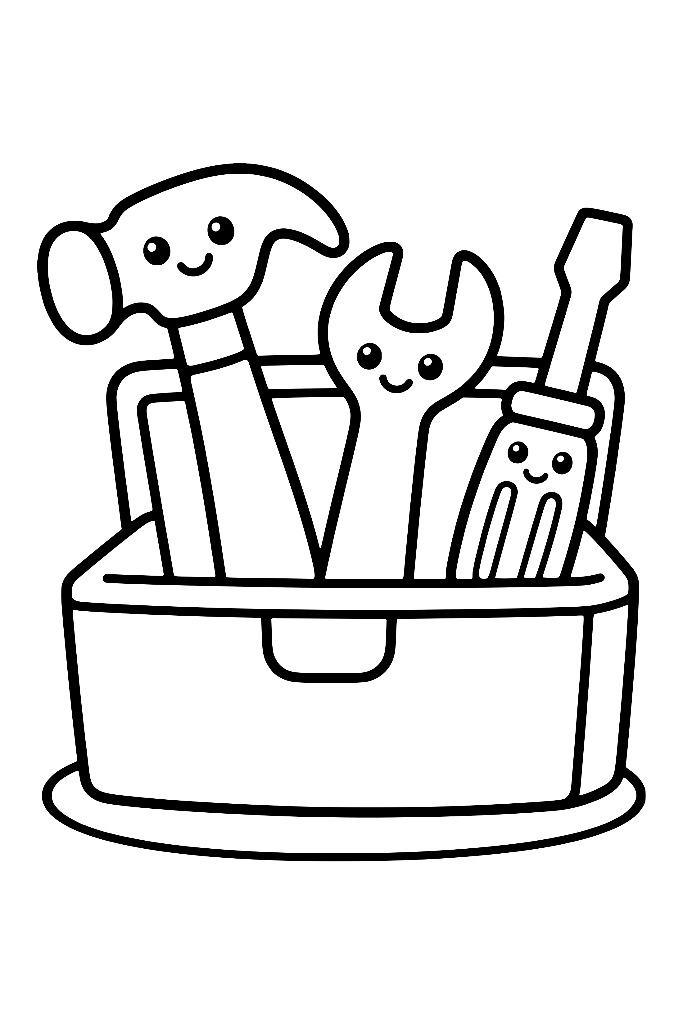 Coloring page of an open toolbox with a hammer, spanner and screwdriver in broad simple shapes