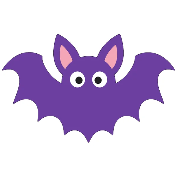 Bat layered SVG in 4 colors: black base, purple, pink and white