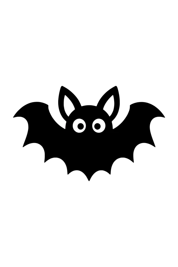Bat SVG cut file with wide spread wings and cut-out eyes