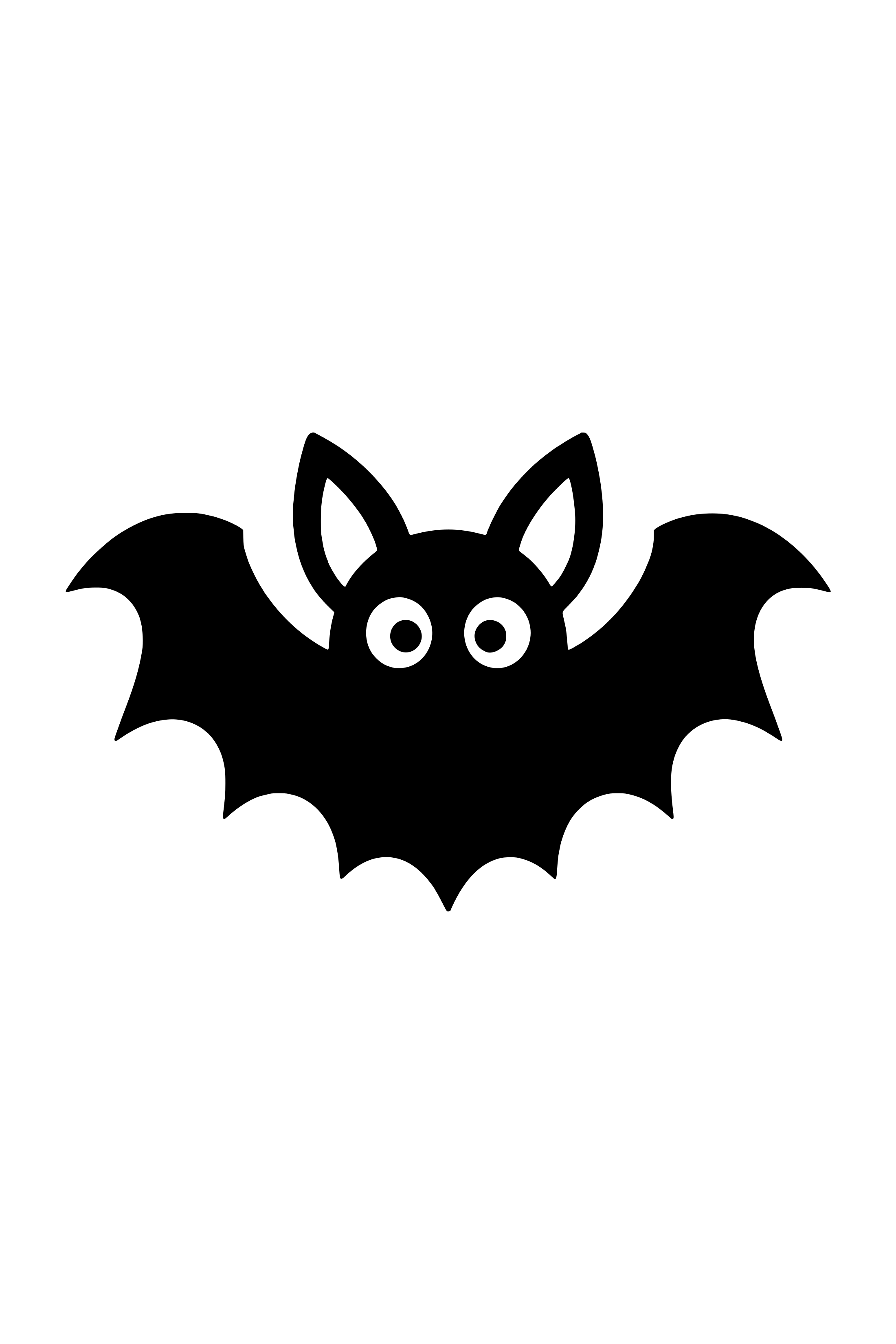 Bat SVG cut file with wide spread wings and cut-out eyes
