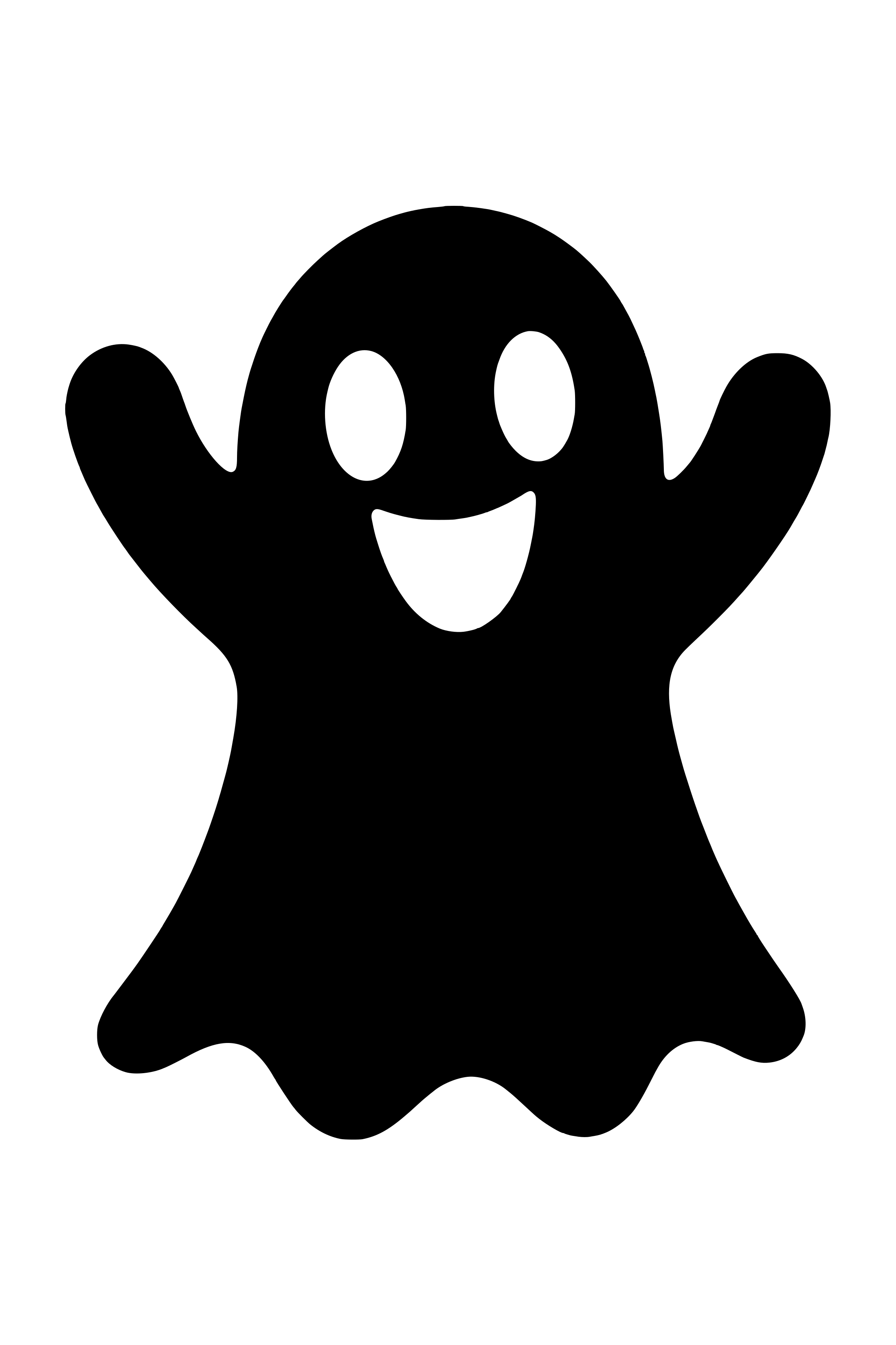 Cute ghost SVG cut file with a wavy edge and a happy cut-out face