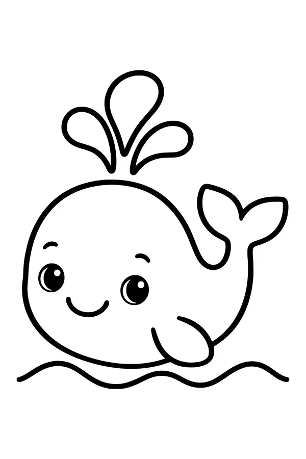 Baby whale coloring page