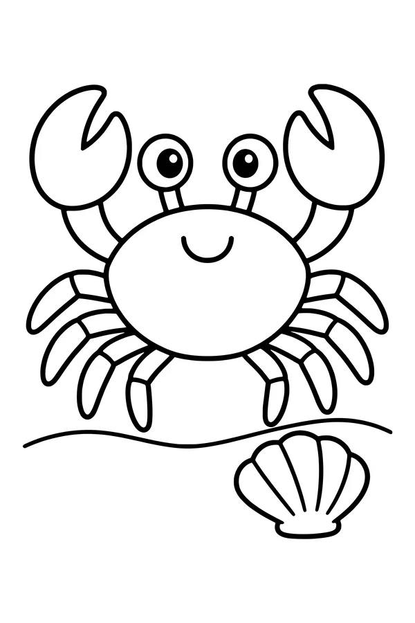 Smiling crab coloring page