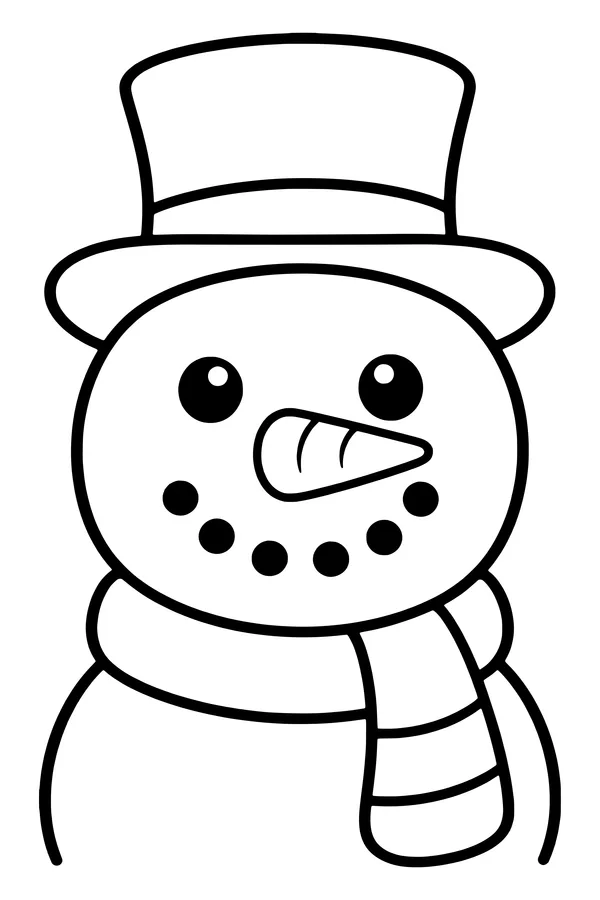Snowman face coloring page