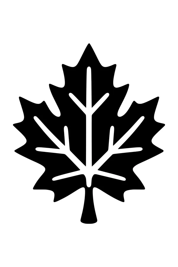Maple leaf SVG cut file with cut-out veins