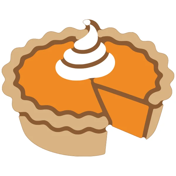 Pumpkin pie layered SVG in 4 colors: brown base, orange, tan and white