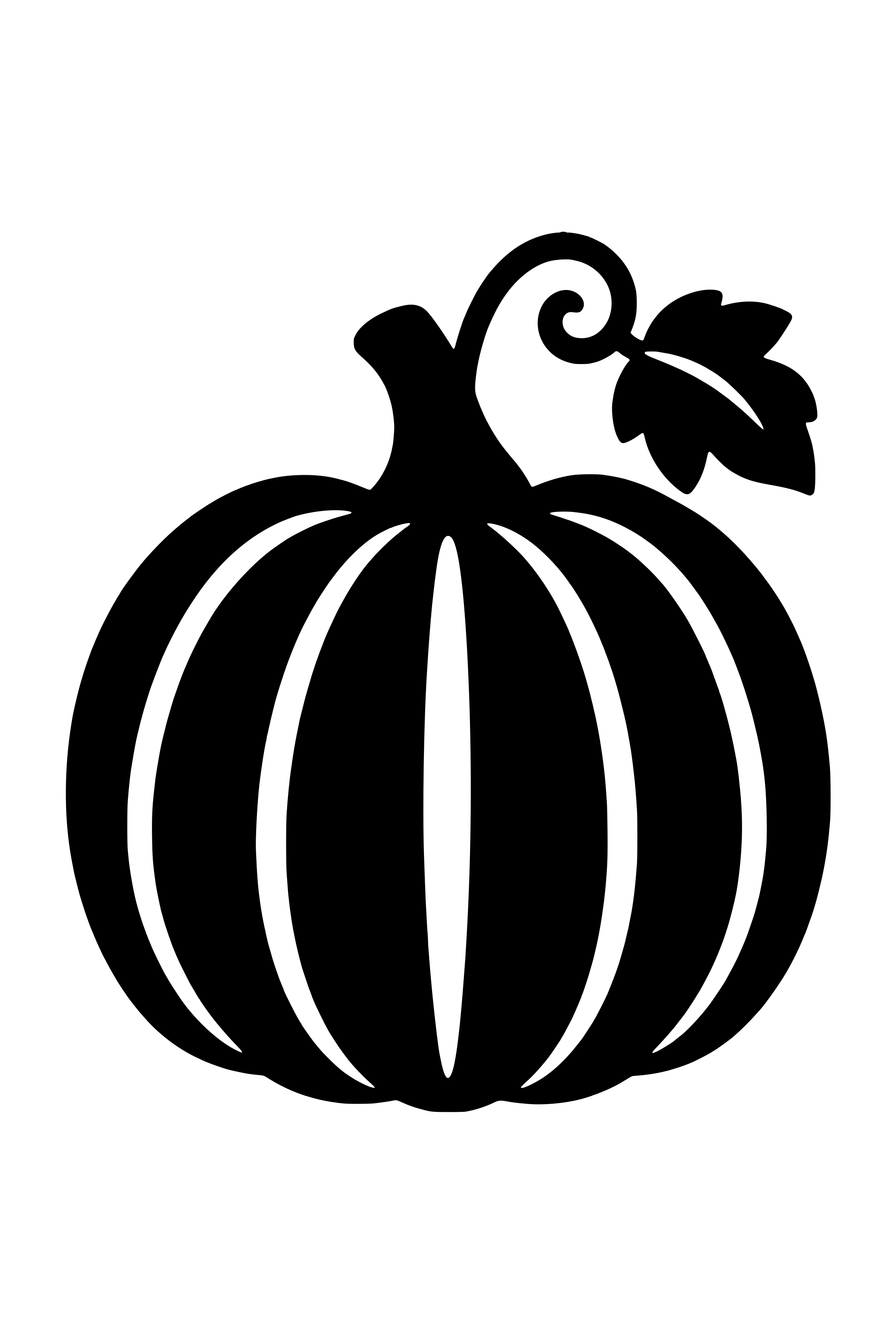 Pumpkin SVG cut file with curved ribs, a stem and a curly vine