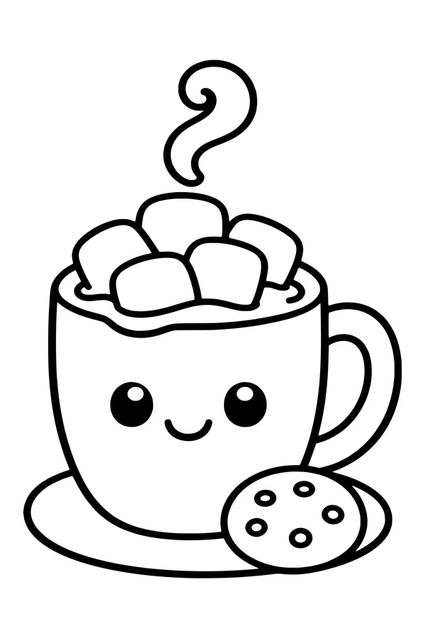 Hot chocolate coloring page