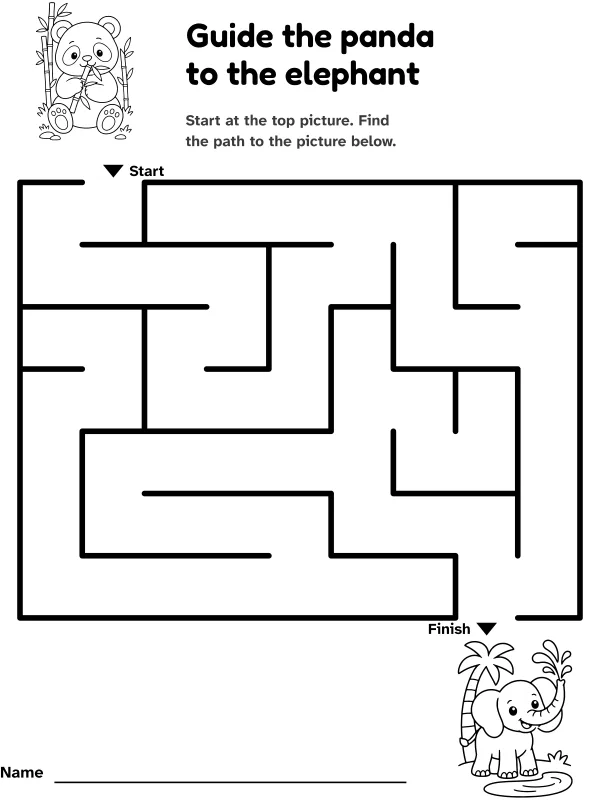 Panda to elephant maze