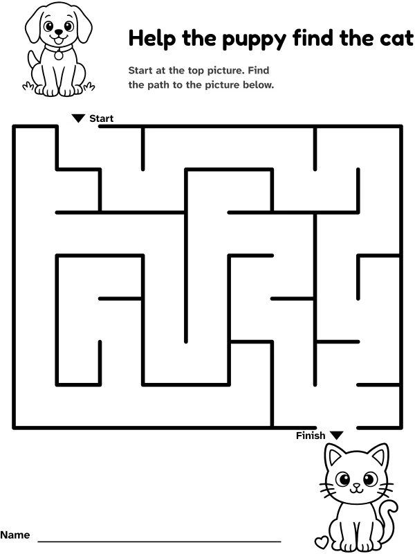 Puppy to cat maze
