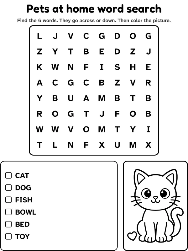 Pets at home word search