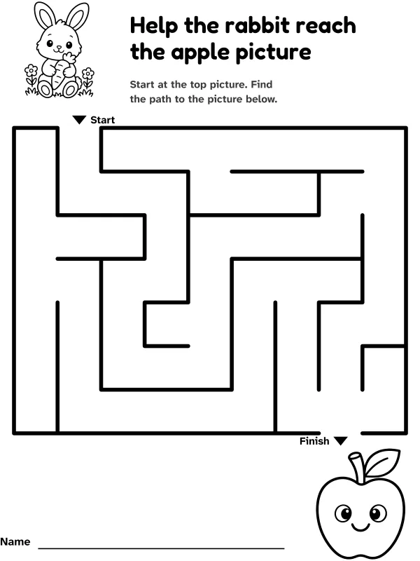 Rabbit to apple maze