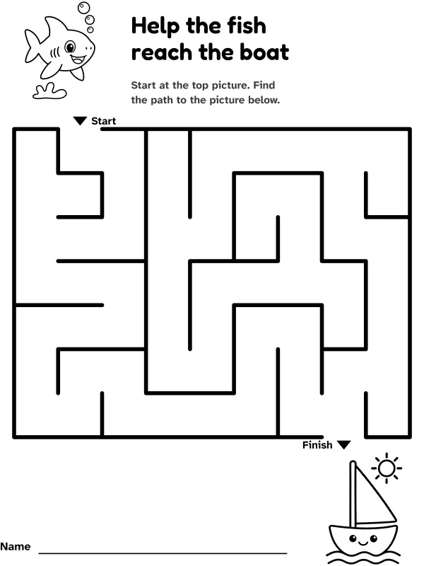 Fish to boat maze
